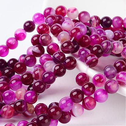 Natural Agate Beads, Dyed, Round, Grade A