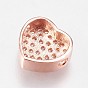 Micro en laiton pavent des perles cubes de zircone, cœur, clair