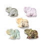 Elephant Natural Gemstone Figurine Display Decoration, for Home Office Tabletop