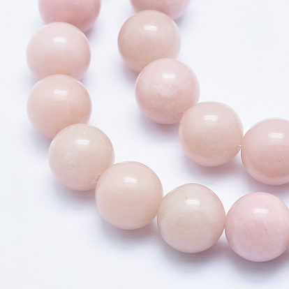 Rose naturel perles d'opale brins, ronde