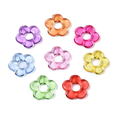 Cadres de perles acryliques transparentes, fleur