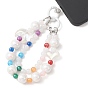 Resin & Acrylic Beaded Mobile Straps, Multifunctional Chain, with Alloy Spring Gate Rings, Heart & Moon & Round