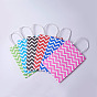 kraft Paper Bags, with Handles, Gift Bags, Shopping Bags, Rectangle, Wave Pattern