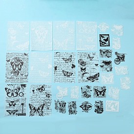 30 pcs 15 styles kits de papier scrapbook thème papillon, y compris le papier de scrapbooking et les autocollants autocollants, pour scrapbook album bricolage, carte de voeux
