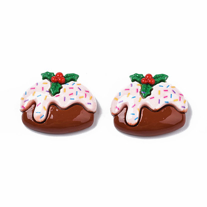 Christmas Theme Opaque Resin Decoden Cabochons, Cake