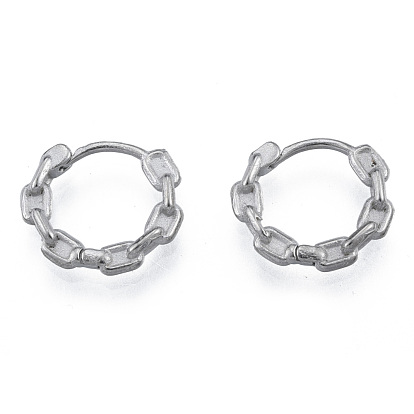 316 Surgical Stainless Steel Chain Shape Hoop Earrings for Men Women
