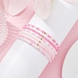 6 Ensemble de bracelets extensibles en perles de verre et perles en laiton, bracelets empilables