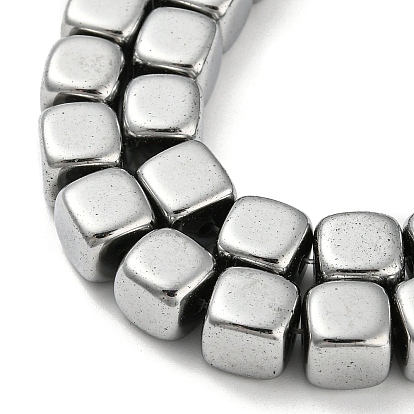 Electroplated Synthetic Non-magnetic Hematite Beads Strands, Cube