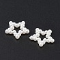 Cabuchones de abalorios de acrílicas, teñido, estrella, 11x12x2 mm