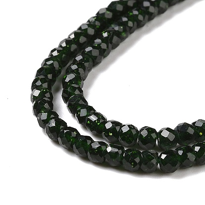Synthétiques verts Goldstone brins de perles, facette, rondelle