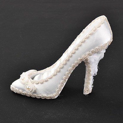 Flannelette & Resin High-Heeled Shoes Jewelry Displays Stand, Earring Necklace Ring Jewelry Holder Stand Display