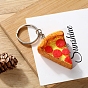 Porte-clés en plastique PVC, avec les principaux anneaux de fer, Pizza