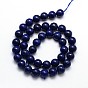 Dyed Natural Lapis Lazuli Round Beads Strands, Grade A