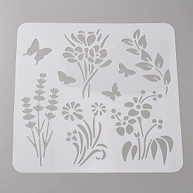 Plastic Reusable Drawing Painting Stencils Templates, for Painting on Scrapbook Paper Wall Fabric Floor Furniture Wood, Square