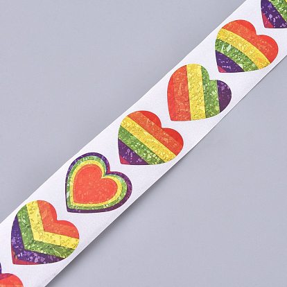 Rollo de pegatinas en forma de corazón, etiqueta adhesiva del día de san valentín, para la decoración de los accesorios del banquete de boda