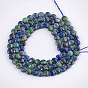 Natural Chrysocolla and Lapis Lazuli Beads Strands, Faceted, Flat Round