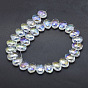 Glass Beads Strands, Mixed Style, Faceted, Oval