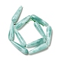Natural Glass Beads Strands, Grade A, Teardrop, Aqua Blue