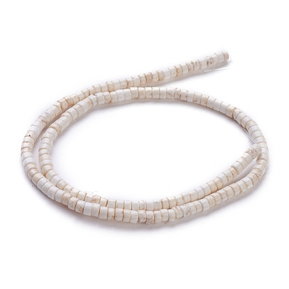 Natural Magnesite Beads Strands, Heishi Beads, Flat Round/Disc