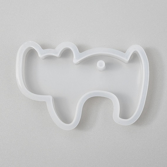 Halloween DIY Cat Shape Pendant Silicone Molds, Resin Casting Molds, For UV Resin, Epoxy Resin Jewelry Making