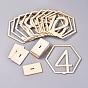 Wood Table Numbers Cards, for Wedding, Restaurant, Birthday Party Decorations, Hexagon with Number 1~30