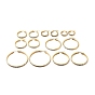 Crystal Rhinestone Hoop Earrings, Vacuum Plating 202 Stainless Steel Earrings with 304 Stainless Steel Pins for Women