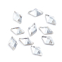 Cabujones de diamantes de imitación de cristal, espalda y espalda planas, facetados, rombo