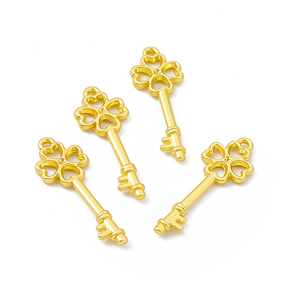 Rack Plating Alloy Pendants, Cadmium Free & Lead Free & Nickle Free, Clover Key Charms
