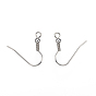 304 Stainless Steel Earring Hooks, with Horizontal Loop, Ear Wire