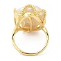 Anillo abierto con perla natural, anillo de latón dorado para mujer, larga duración plateado