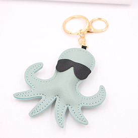 Octopus PU Leather Keychain Cute Car Creative Pendant Personality Gift