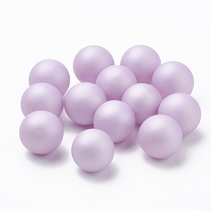 Eco-Friendly Plastic Imitation Pearl Beads, High Luster, Grade A, No Hole Beads, Matte, Round
