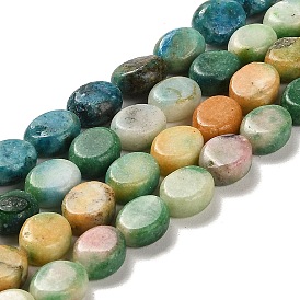 Natural Dolomite Beads Strands, Dyed, Flat Oval