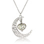 Ожерелье с подвеской в виде лунной клетки из сплава с люминесцентным камнем, светящиеся в темноте украшения для женщин