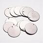304 Stainless Steel Pendants, Stamping Blank Tag Pendants, Flat Round