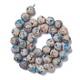 Brins de perles en pierre naturelle k 2, givré, ronde