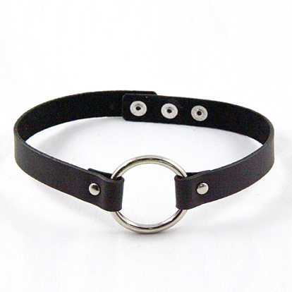Punks colliers en cuir de style rock, avec les accessoires en alliage, 15.4 pouce