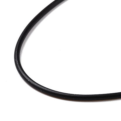Черная резина решений ожерелье шнура, с фурнитурой железной и железные концевики для цепи