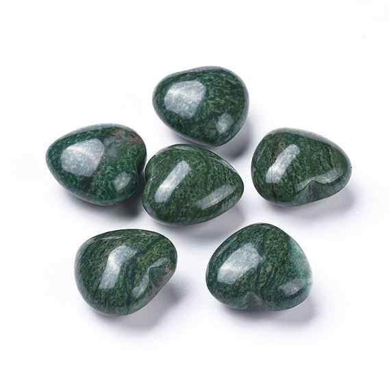 Piedra de amor de corazón de jade africano natural, piedra de palma de bolsillo para el equilibrio de reiki
