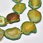 Natural Agate Beads Strands, Flat Slab Beads, Agate Slices, Nuggets, Dyed & Heated