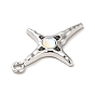 Rack Plating Alloy Pendants, with Glass, Cadmium Free & Lead Free, Star Charms