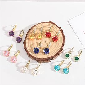 Модные круглые бриллиантовые разноцветные масляные серьги-капли - простые и элегантные женские украшения