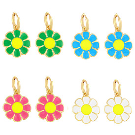 Colorful Oil Drop Flower Earrings - Cute, Minimalist and Chic Ear Jewelry for Women