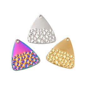 Ion Plating(IP) 304 Stainless Steel Pendants, Triangle Charm
