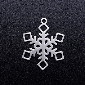 201 Stainless Steel Pendants, Snowflake, Christmas