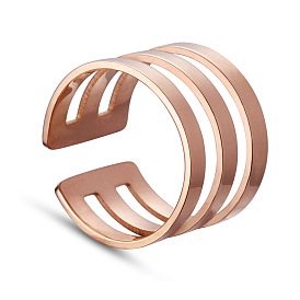 Shegrace fashion 3 bucles 925 anillo de cola de puño de plata esterlina, anillos de banda ancha, 16 mm