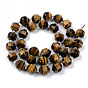 Natural Tiger Eye Beads Strands, Round, Faceted