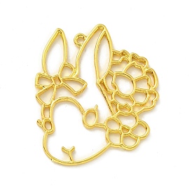 Alloy Open Back Bezel Pendants, For DIY UV Resin, Epoxy Resin, Pressed Flower Jewelry, Rabbit