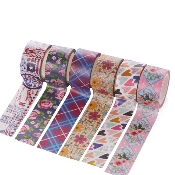 Bandes de papier décoratives scrapbook bricolage, ruban adhésif, fleur