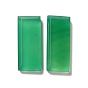 Cabujones de ágata de ónix verde natural teñidos y calentados, Rectángulo